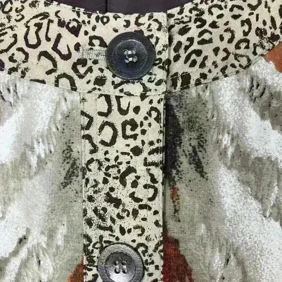 Chicos Women’s Jacket Size 3 XLRN# 79984. Blazer Animal Print Fall Tiger Brown - Picture 3 of 12